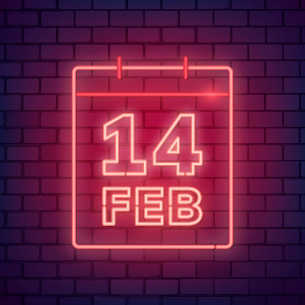 Neon-valentinstag-illustration