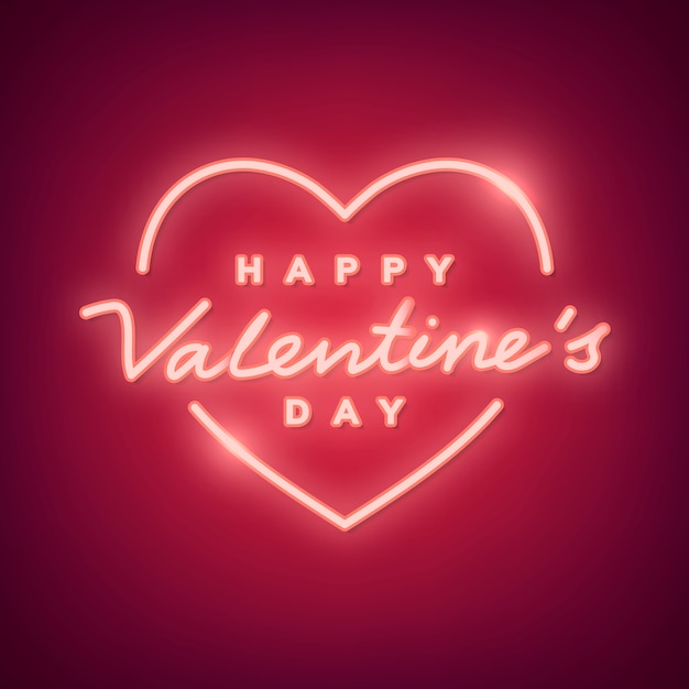 Neon-valentinstag-illustration