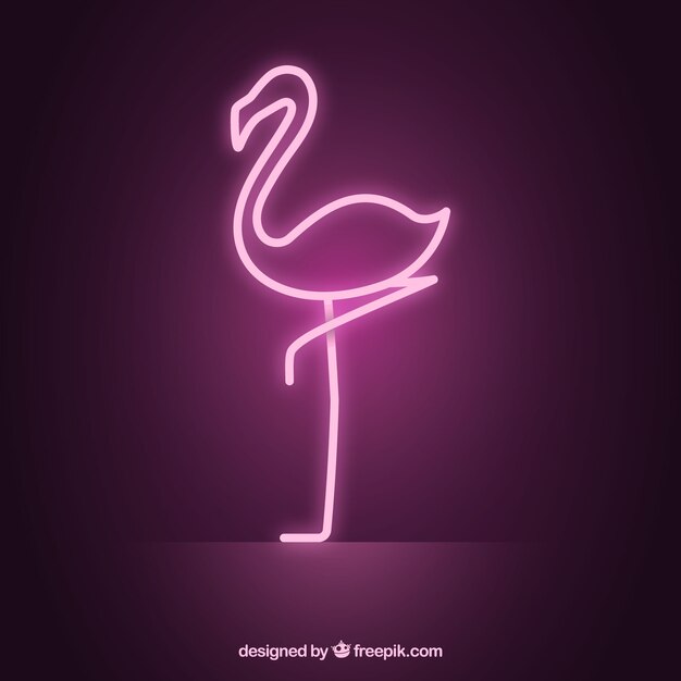 Neonlampe mit Flamingoform