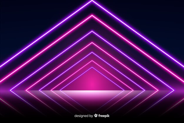 Neonlichter im Hintergrund der Bühne