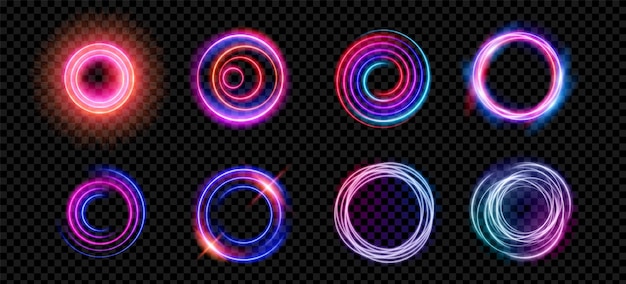 Neonlichtkreis-Halo mit Überlagerungseffekt