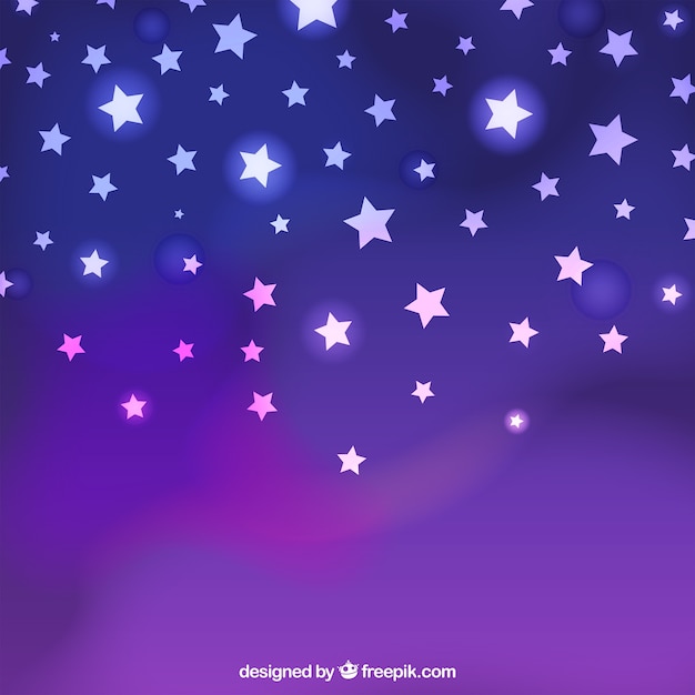 Neonsterne auf einem lila Hintergrund