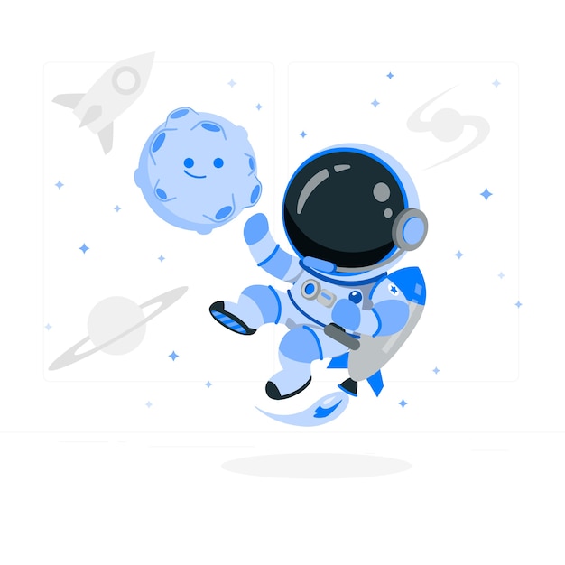 Nette astronautenkonzeptillustration