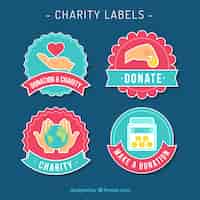 Kostenloser Vektor nette charity-etiketten