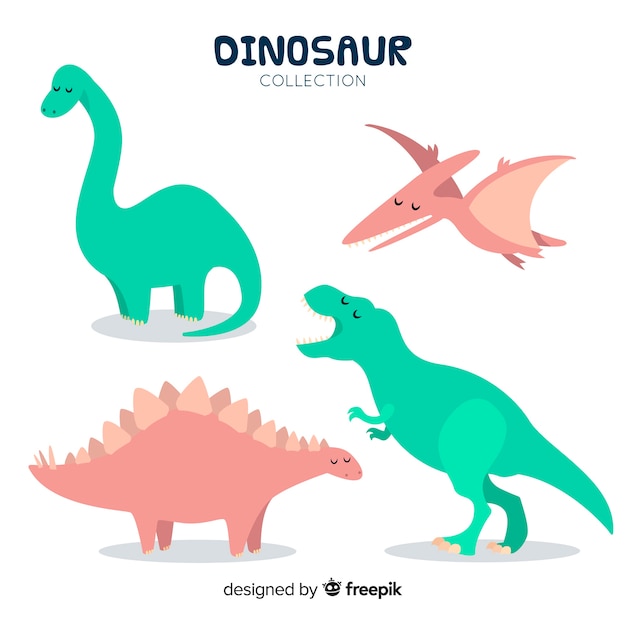 Nette Hand gezeichnete Dinosauriersammlung