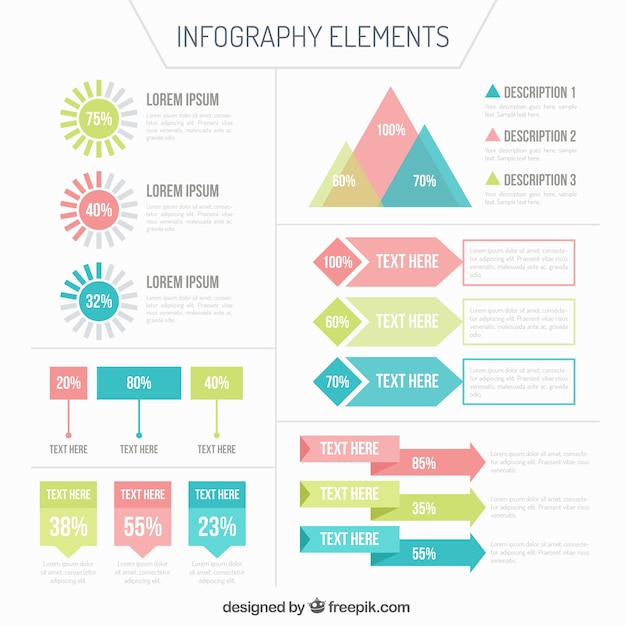 Nette infografik-elemente gesetzt