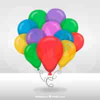 Kostenloser Vektor nette und bunte dekorative ballone