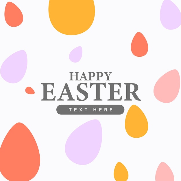 Netter bunter glücklicher Ostern-Verkaufs-Plakat-Fahnen-gelber roter Hintergrund mit Eier-freiem Vektor