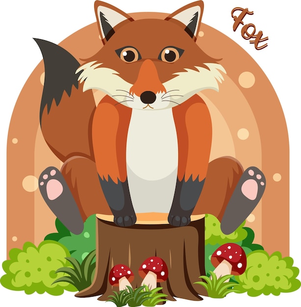 Netter fuchs im flachen cartoon-stil