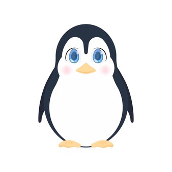 Netter kleiner pinguin. baby-pinguin mit süßem aussehen. für die gestaltung von karten und büchern. vektor.