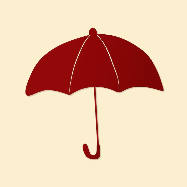 Kostenlose Vektor netter regenschirmaufkleber, druckbarer wetterclipartvektor