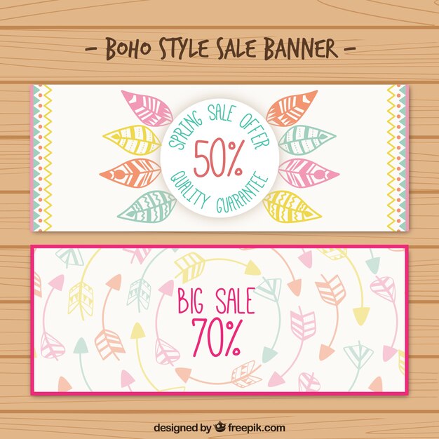 Netter verkauf-banner in boho-stil