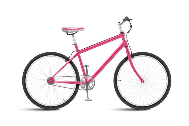 Nettes rosa Fahrrad isoliert