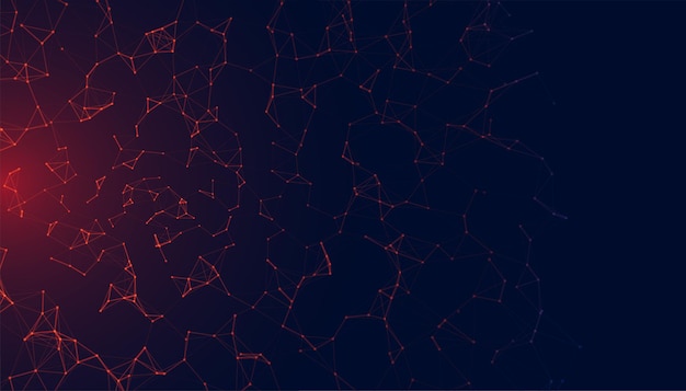 Network Mesh Low Poly mit leuchtendem Licht