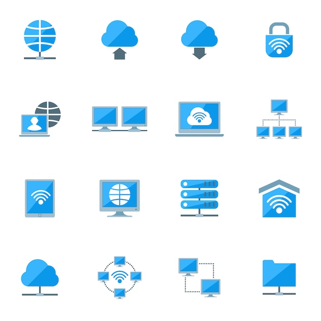 Kostenloser Vektor netzwerk-icons set