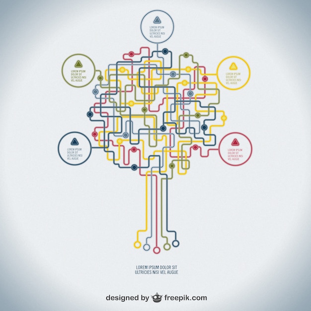 Kostenloser Vektor netzwerk infografik vektor-hintergrund