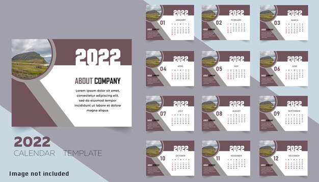 Neues fertiges tischkalenderdesign 2022 design