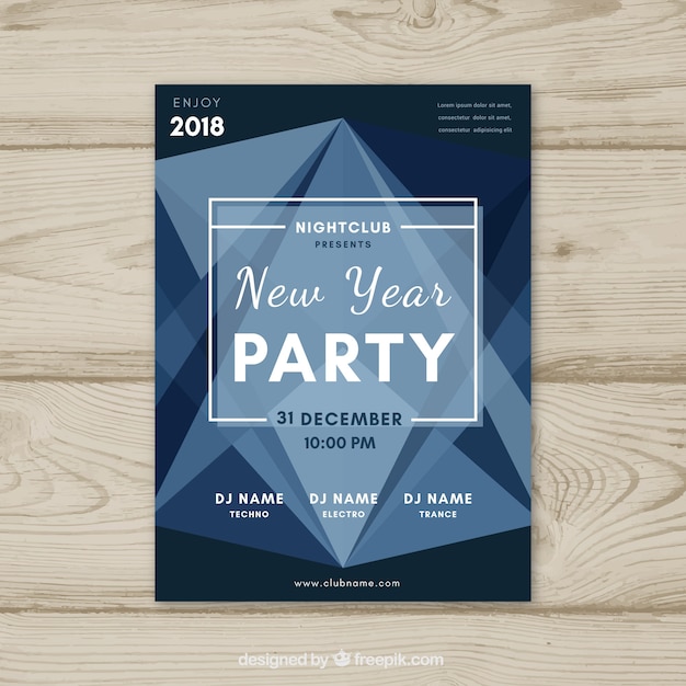 Neues jahr geometrische party poster