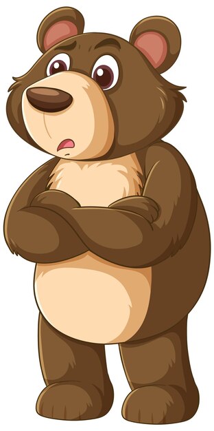 Neugieriger Bär mit gekreuzten Armen