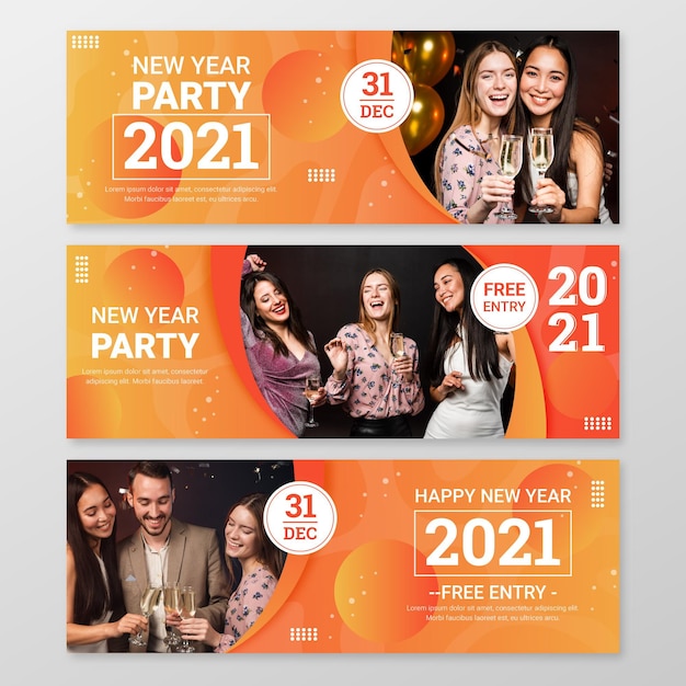 Neujahr 2021 party banner