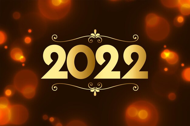 Neujahr 2022 feier bokeh glänzendes tapetendesign