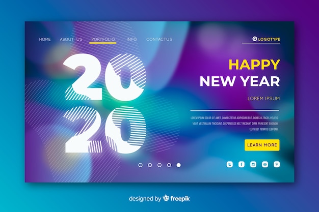 Neujahr verschwommen landing page