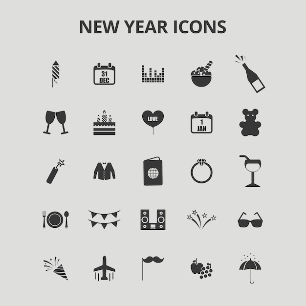 Kostenloser Vektor neujahrs-icons