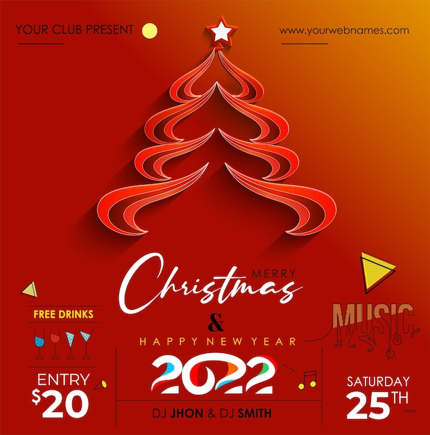 Neujahrs-weihnachtsmusik-party-event instagram-geschichte für 2022