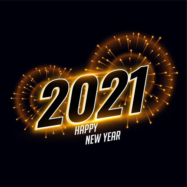 Neujahrskarte 2021 mit feuerwerk