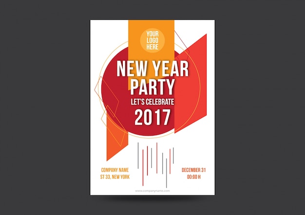 Neujahrsparty-plakatschablone