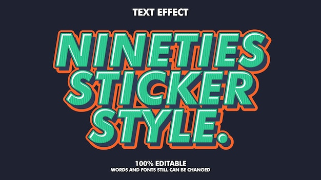 Neunziger Retro-bearbeitbare Texteffekte