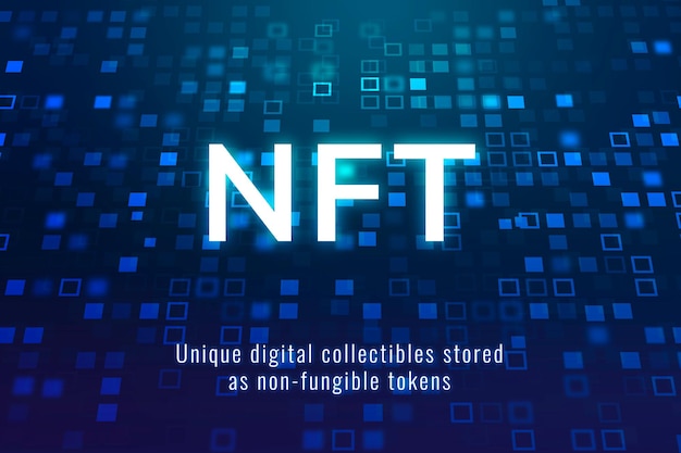 NFT-Krypto-Sammlervorlagenvektor dezentralisiertes Blockchain-Blogbanner