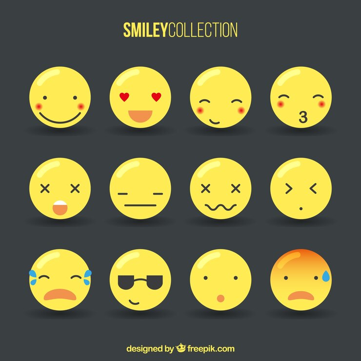 Kostenlose Vektor niedlich smiley-sammlung