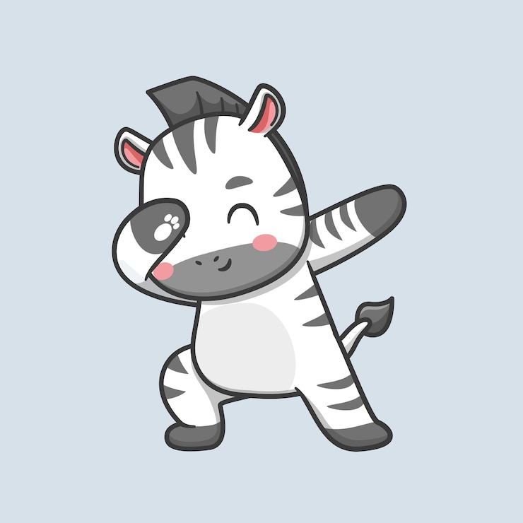 Kostenlose Vektor niedlich, zebra, tupfen, karikatur, vektor, symbol, illustration. tierisches natur-ikonen-konzept isolierte prämie