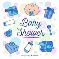 Kostenloser Vektor niedliche baby-dusche-vorlage