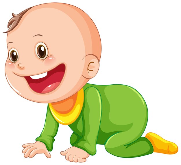 Niedliche Baby-Krabbel-Cartoon-Figur