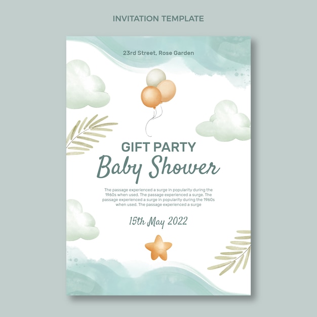 Niedliche babyparty-design-einladungsvorlage