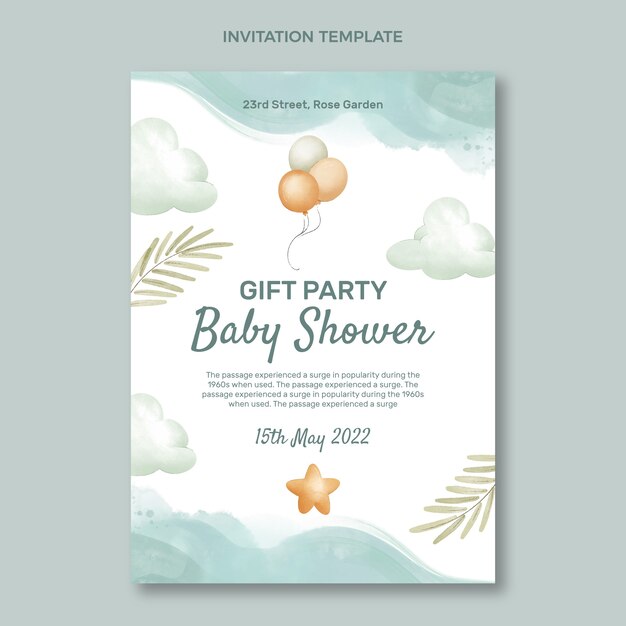 Niedliche Babyparty-Design-Einladungsvorlage