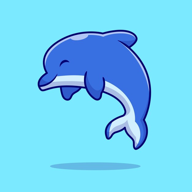 Niedliche Delphin-Cartoon-Illustration