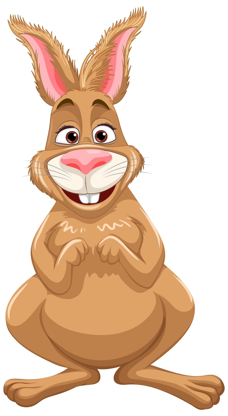 Kostenlose Vektor niedliche kaninchen-cartoon-figur