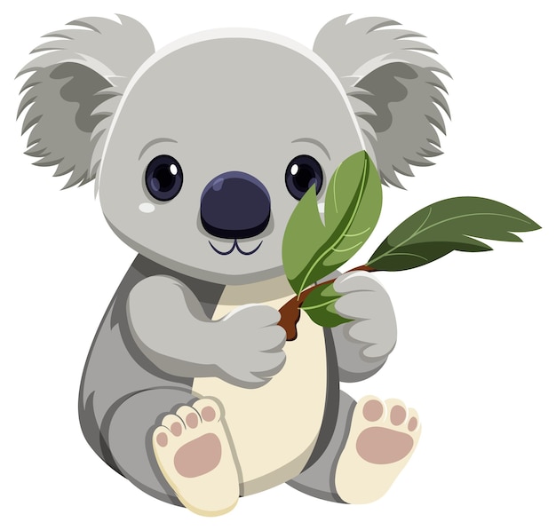 Kostenloser Vektor niedliche koala-cartoon-figur