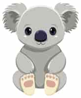 Kostenloser Vektor niedliche koala-cartoon-figur