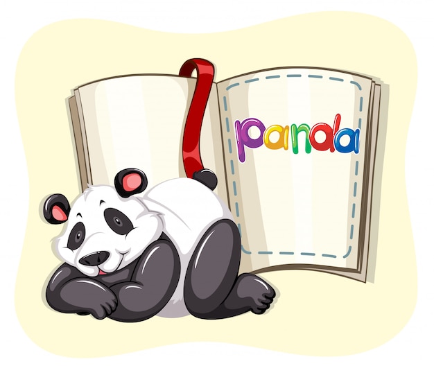 Niedlicher Panda und ein Buch