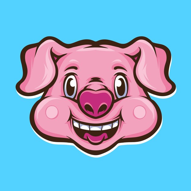 Niedliches Pinky-Schwein-Charakter-Logo