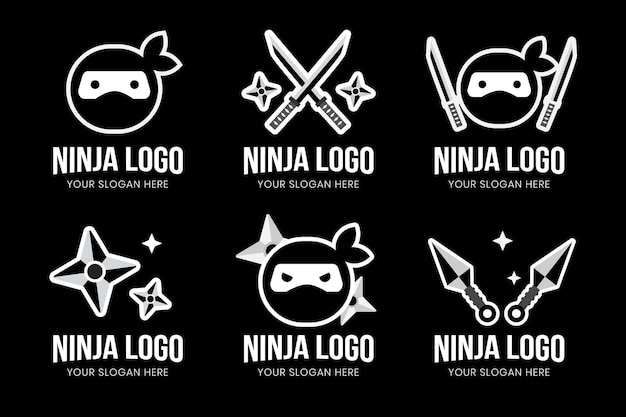 Kostenloser Vektor ninja-logo im flachen design