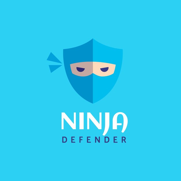 Ninja-Logo-Vorlage im flachen Design