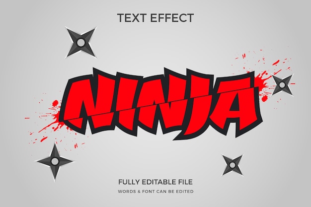 Kostenloser Vektor ninja-text-effekt mit gradient