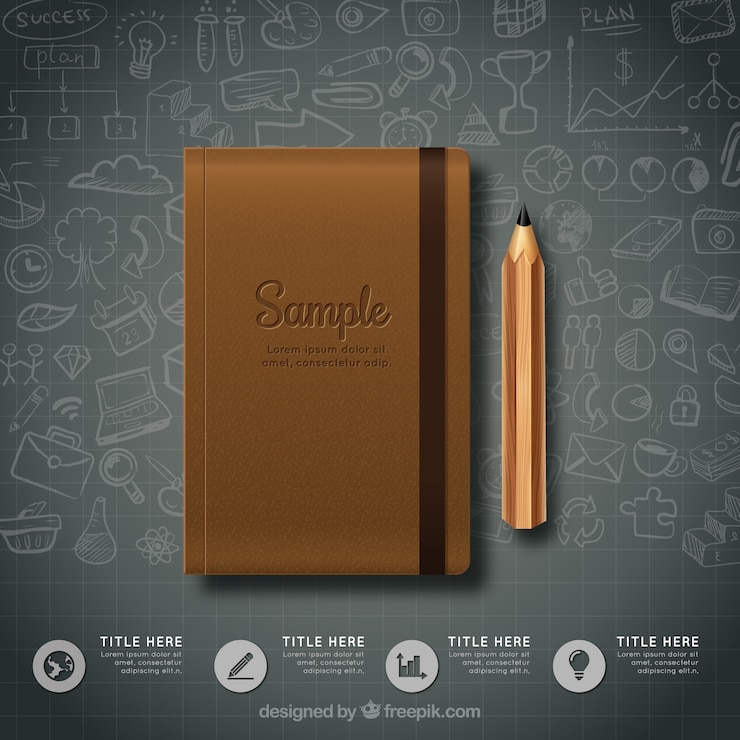 Kostenlose Vektor notebook infografik