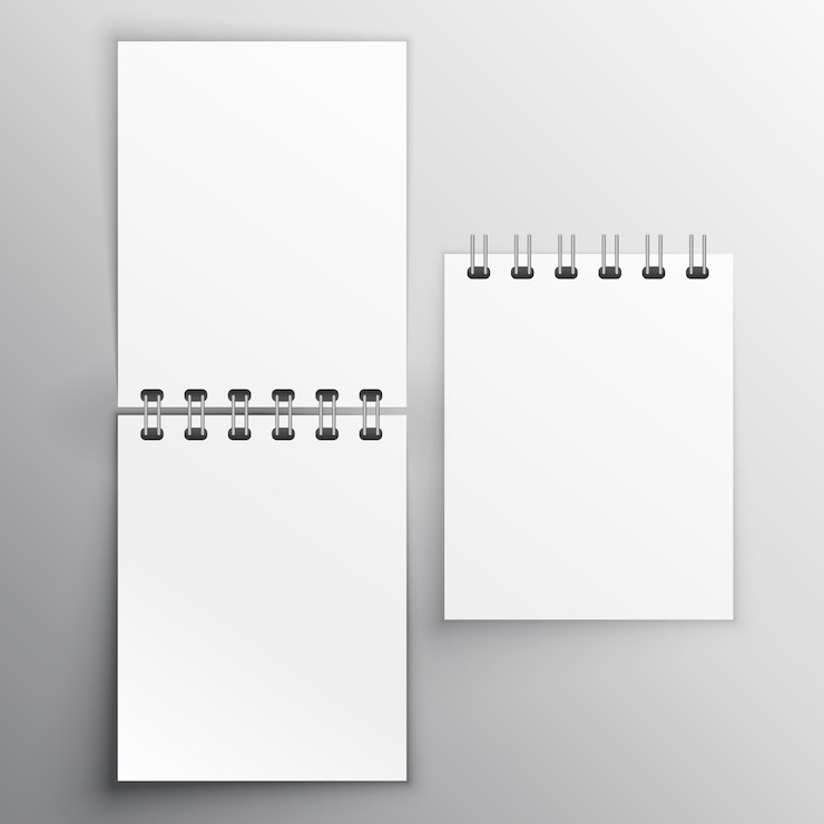 Kostenlose Vektor notiz-tagebuch mockup design-vorlage