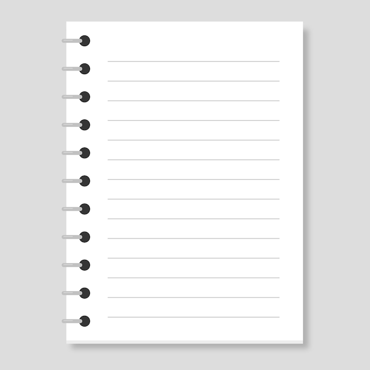 Kostenlose Vektor notizbuch im flachen stil